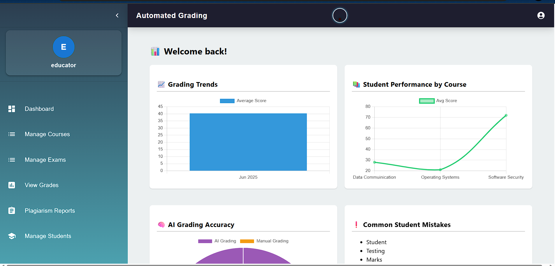 Automated Exam Grading System (React, Django)
